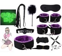 WreGmgg Juego de Dados de 10 Piezas Hexaedro de Nylon Morado con Dados que Brillan en la Oscuridad - N464