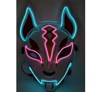 WreGmgg LED Máscara De Zorro Led Mascara Halloween Costume Masque Adulte,18 Colores,Deguisement Adulte Scream Michael Myers Cyberpunk Disfraz Cosplay ((Azul + Rosa))