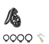 WreGmgg Mini Jaula De ProteccióN De Fitness De PláStico Negro, Jaula Especial PortáTil, Accesorio De Anillo Circular De 4 TamañOs, Regalo De Pareja - D-1