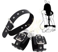 WreGmgg Negro Personalizado Accesorios De Moda De Cuero Collar De Mano -Z