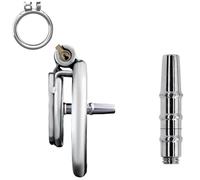 WreGmgg Nueva Jaula De ProteccióN De La Aptitud FíSica De Los Hombres, Jaula Masculina Inventada con 50mm Redonda-D3 (+ Tubo De Plata)