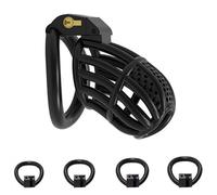 WreGmgg Nueva Jaula Transpirable Negra con 4 Anillos Anti CaíDa, Jaula Transpirable De Fitness De Los Hombres para D2 Masculino (L)