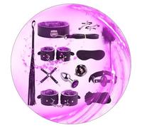 WreGmgg Nuevo Conjunto De Entrenamiento De Resistencia Ajustable De Cuero 12 Piezas con Entrenador De Cadera Y Palo De Pluma - Accesorios De Entrenamiento-D5 (PúRpura)