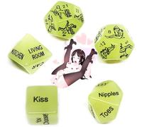 WreGmgg- ͎S͎ẹ͎x͎ ͎T͎σ͎y͎ ͎s͎ Dados De Plástico Verde Que Brillan En La Oscuridad para Una Atmósfera Misteriosa, Un Regalo De Juguete Original para Mujeres-D306