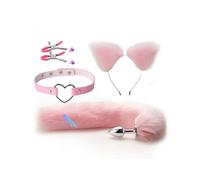 WreGmgg Set Di 4 Pezzi Volpe Rosa, Orecchio Halloween Festa Accesorios De Vestidos, Juego Di Ruolo Accesorios De Vestidos Set, Regalo por Pareja - H19