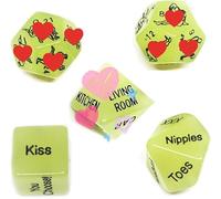 WreGmgg Set di Cubo a 5 Pezzi 12 Lati, Regalo di Coppia Umoristica, Dadi Porno, Regalo di Divertimento di San Valentino e Festa di Fine Anno, Brilla nel Buio - Q