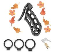 WreGmgg Sexo De La Jaula CláSica De La Resina Negra 4 Diferentes TamañOs De PláStico Interior De La Aptitud PortáTil Jaulas Especiales (con El Anillo De 3 TamañOs), Regalo De Pareja - D7