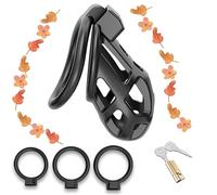 WreGmgg Sexo De La Jaula CláSica De La Resina Negra 4 Diferentes TamañOs De PláStico Interior De La Aptitud PortáTil Jaulas Especiales (con El Anillo De 3 TamañOs), Regalo De Pareja - D7