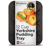 Wrenbury Bandeja para pudín Yorkshire de 12 tazas, antiadherente, acero al carbono, ideal para pudines de Yorkshire más pequeños y sapos en el agujero