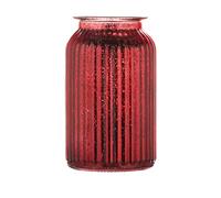 Wrenbury Jarrón rojo brillante para flores grande - Jarrón de cuello ancho con salpicaduras de Navidad de 18,5 cm - Adornos rojos rubí de cristal otoñal - Tarro decorativo de colores inusuales
