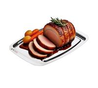 Wrenbury Pro - Bandeja para trinchar carne, plato de acero inoxidable con pinchos, plato de corte con pinchos, 38 cm, perfecto para tallar pavos