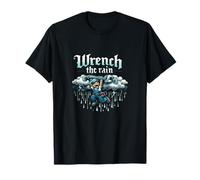 Wrench The Rain Plumber Pipe Juego de Palabras con gráfico gótico Camiseta
