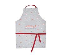 Wrendale Christmas Apron Robin - Delantal de algodón, gris, Talla única
