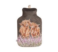 Wrendale Designs - Botella de agua caliente "Gentle Giants" con diseño de vacas de las tierras altas