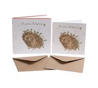 Wrendale Designs by Hannah Dale - Christmas Hedgehugs - Juego de cajas de tarjetas de Navidad - Paquete de 8