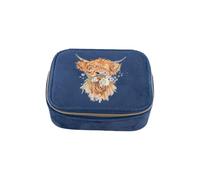 Wrendale Designs by Hannah Dale 'Daisy Coo' Highland Cow - Estuche de accesorios bordado
