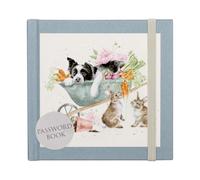 Wrendale Designs by Hannah Dale - Libro de contraseñas de Border Collie y Rabbit 'Sleeping on The Job'