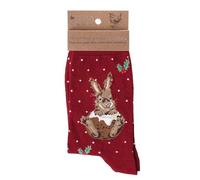 Wrendale Designs by Hannah Dale Little Pudding - Calcetines navideños para mujer, talla única, Pato - Rojo, Talla única