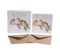 Wrendale Designs by Hannah Dale - Ratones de Navidad - Juego de cajas de tarjetas de Navidad - Paquete de 8