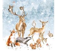 Wrendale Designs by Hannah Dale - Winter Wonderland - Juego de tarjetas de Navidad - Paquete de 8