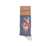 Wrendale Designs Calcetines de Navidad para hombre - Donkey, verde, M
