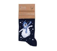 Wrendale Designs Calcetines de Navidad para invierno, diseño de pingüino, gris, M