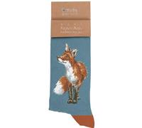 Wrendale Designs Calcetines para hombre Bright Eyes and Bushey Tailed Fox, verde, M