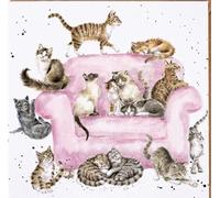 Wrendale Designs Cattitude - Lienzo cuadrado blanco (20 x 20 cm), diseño de gato