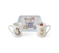 Wrendale Designs Country Kitchen - Juego de taza y bandeja, color azul claro