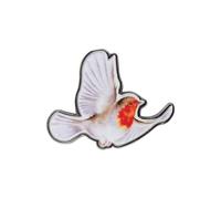 Wrendale Designs - Insignia de Robin 'Robin volador, Aleación de zinc chapada en plata mate