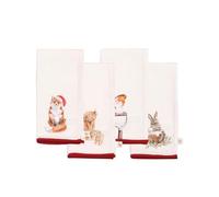 Wrendale Designs - Juego de 4 servilletas de tela con diseño de animales navideños de Winter Wonderland
