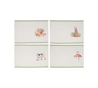 Wrendale Designs - Juego de cuatro manteles individuales de tela de animales de Garden Friends