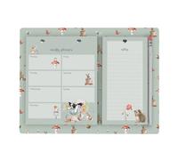 Wrendale Designs - Planificador semanal y de compras con diseño de animales de jardín "Garden Friends"