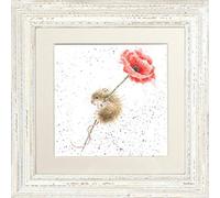 Wrendale Designs Poppy Mouse - Cuadro enmarcado en varios colores (marco blanco)