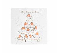 Wrendale Designs por Hannah Dale - Rockin’ Robins - Caja de tarjetas navideñas - Paquete de 8