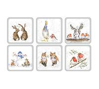 Wrendale Designs - Posavasos Cuadrados de Navidad