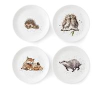 Wrendale Designs Royal Worcester - Plato de cerámica (20 cm), diseño de zorro y búho