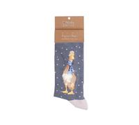Wrendale Designs XSOCKM004 - Calcetines navideños para hombre, diseño de pato, gris, 1 par, talla: 41-46, gris, 41-46