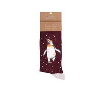 Wrendale Designs XSOCKM006 - Calcetines navideños para hombre, diseño de pingüino, color rojo, 1 par, talla: 41-46, rojo, 41-46