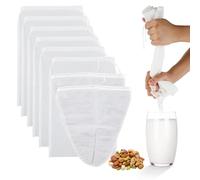 WRENYZK Bolsas de leche de nueces, 8 unidades, reutilizables, paños lavables de malla fina de nailon para leche de nueces y leche de almendras, zumo de frutas y zumo de verduras (forma triangular 11,8