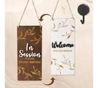 WRENYZK Sign de puerta de sesión para terapeutas, por favor, no se disturba para decoración de terapia de masaje, 30,5 x 2,5 cm, madera reversible de doble cara, señales para colgar en casa, oficina