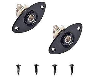 Wresetly 1/4 Pulgada Oval Placa de de Placa de Salida Jack de Guitarra Eléctrica abollada, Paquete de 2