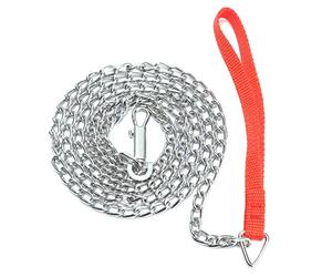 Wresetly 1.6M Duty Cadena de Metal de Perro Walking Leash Red Handle