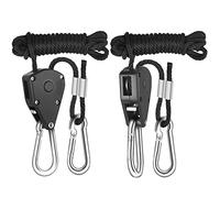 Wresetly 1 par de 1/8 8 pies de potencia ajustable cuerda clip colgador engranajes interiores reforzados de metal, negro