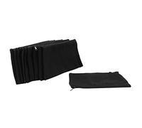 Wresetly 10 bolsas de lona con de cremallera, estuche vacío, para manualidades, para viajes, manualidades, escuela, color negro, Negro