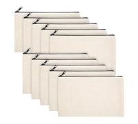 Wresetly 10 bolsas de lona para manualidades, estuche para lápices, de lona, bolsa de algodón, bolsa de cosméticos, Crema .