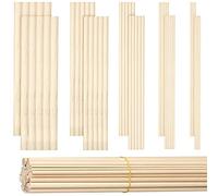 Wresetly 100 barras de madera para manualidades de 1/8,3/16,1/4,5/16,3/8 x 6 varillas para la fabricación de palillos para cintas de boda DIY