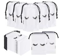 Wresetly 100 bolsas de pestañas para clientes, bolsas para pestañas para clientes, bolsas de cuidado de pestañas, maquillaje transparente
