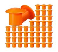 Wresetly 100 tapas redondas para hormigón armado, una tapa de seguridad redonda para hormigón armado de 3 a 7, color naranja, 2,36 x 2,17 x 1,5