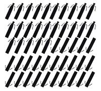 Wresetly 100 unidades de terciopelo bolígrafo negro con cordón de bolsa única para embalaje de la escuela, oficina, regalo de negocios, Negro